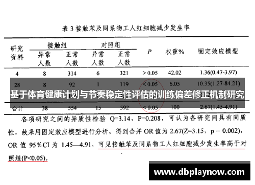 基于体育健康计划与节奏稳定性评估的训练偏差修正机制研究
