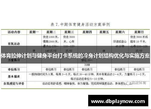体育拉伸计划与健身平台打卡系统的冷身计划结构优化与实施方案
